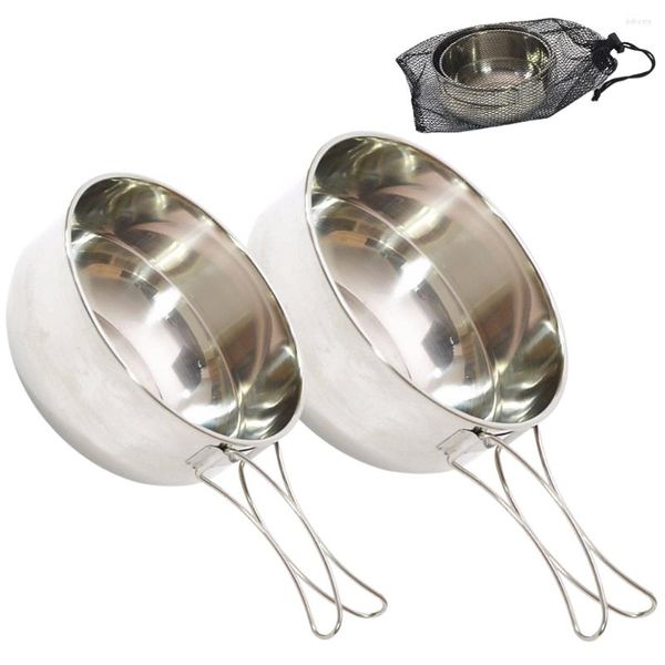 Миски на открытом воздухе складная чаша для приготовления пищи из нержавеющей стали для кемпинга посуда для пикника посуда посуда барбекю
