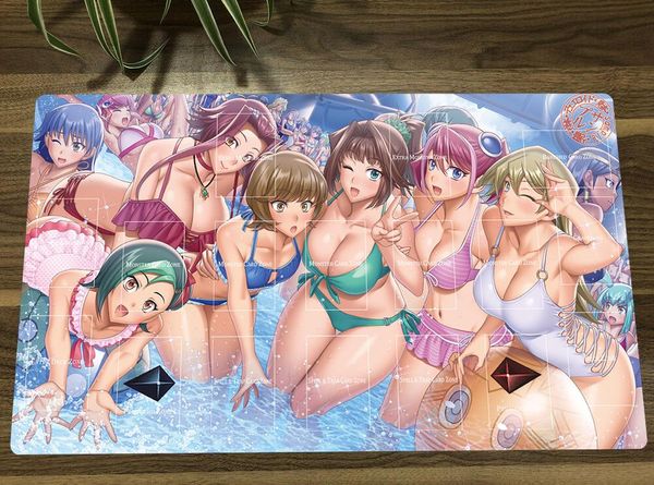 Pastiglie NUOVO Anime Ragazze giapponesi YuGiOh Gioco di carte collezionabili Playmat TCG CCG Tappetino per mouse con zone + Borsa regalo gratuita