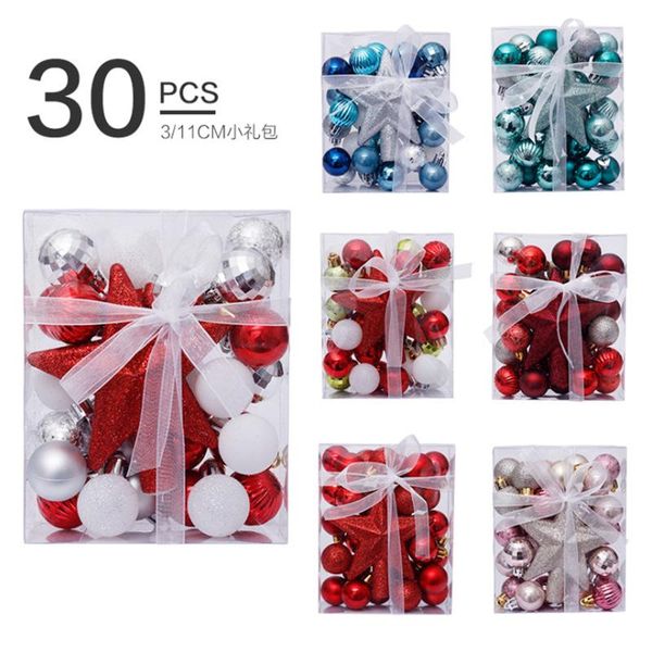 Decorazioni natalizie 30 pz/scatola Decorazione albero 3 cm Sfera Top Star Set Natale 2023 Anno Navidad NatalNatale