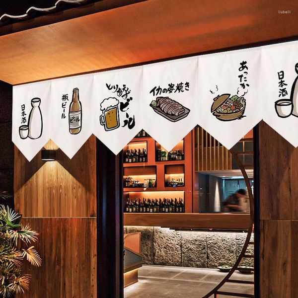 Perde Japon asılı kısa sevimli mutfak üçgen bayrak suşi restoran dekorasyon küçük perdeler giriş yarısı