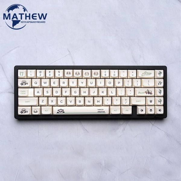 Acessórios panda keycap para teclado mecânico processo de sublimação de tinta material pbt de alta qualidade 61/68/71/80/84/87/100/104