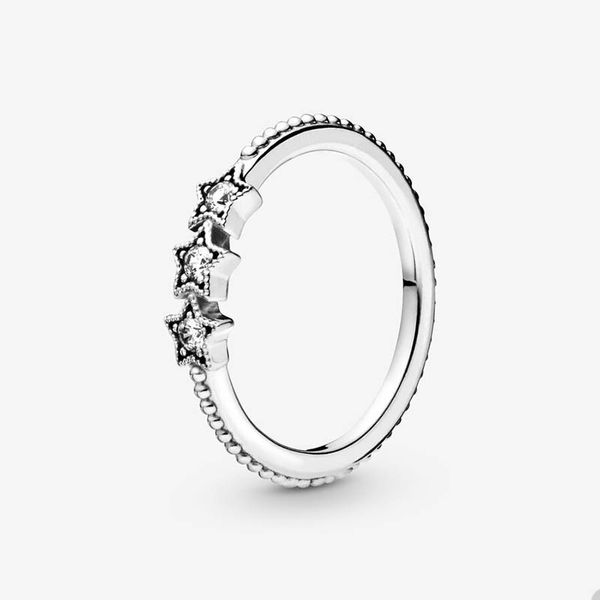 Небесные звездные кольца для Пандоры Аутентичные серебряные серебряные свадебные кольца Дизайнерские украшения для женщин -сестры для женщин -сестры Подарочный хрустальный бриллиантовый кольцо с оригинальной коробкой
