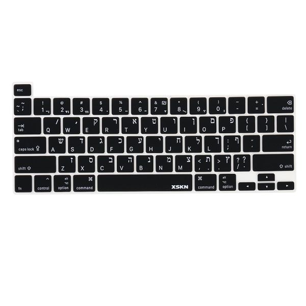 Copre la tastiera in silicone in linguaggio ebraico XSKN per 2020 Nuovo MacBook Pro 13,3 pollici barra touch A2338 M1 A2251 A2289 US VERSE