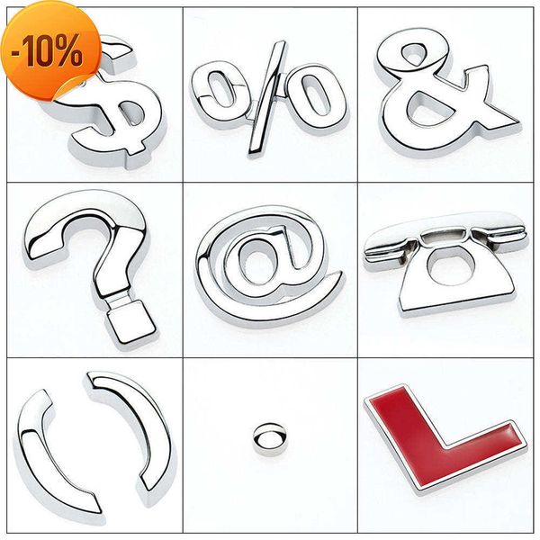 Neue 1Pc 3D Metall Aufkleber DIY Auto Aufkleber Kleinbuchstaben Brief Anzahl Aufkleber Wasserdichte Exterio Alphabet Anpassen Für Motorrad