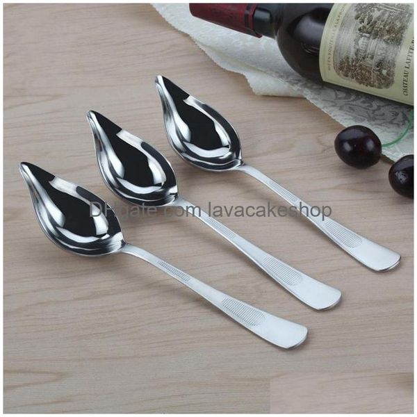 Cucchiai Creativo Cucchiaio da tavola in acciaio inossidabile Zuppa Salsa affilata Cucchiaio Posate Utensile da cucina 20211228 Q2 Drop Delivery Home Garden Dining Dhxar