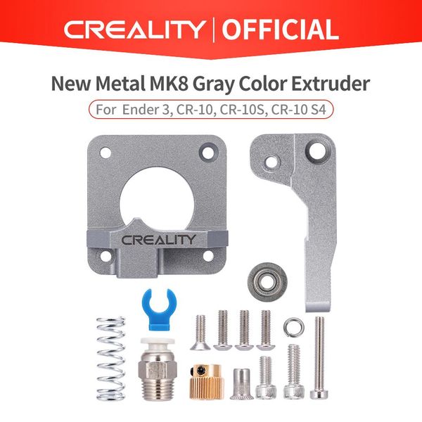 Scansione crealità 3d nuovo metallo mk8 grigio colore estrustore in lega di alluminio blocco bowden estruster 1.75mm filamento per le stampanti della serie CR Ender CR