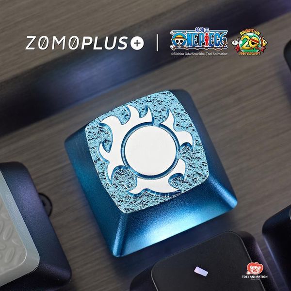 Aksesuarlar Zomo Plus One Piece Serie Straw Hat Crew Alüminyum Artisan Key Kapağı Mekanik Klavye Key Makinesi