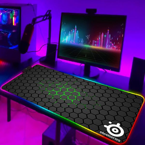 Коврики Rgb Коврик для мыши Xxl Steelseries Коврик для ноутбука Игровой коврик для мыши 900x400 Клавиатура с подсветкой Gamer Girl Настольные коврики Настольный коврик Mausepad Cs Go