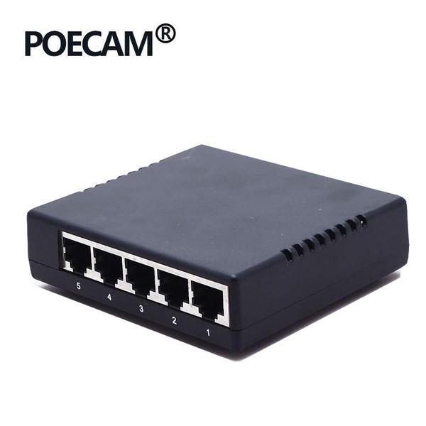 Switches Ethernet 5port Passive Poe Switch Hub 4port alimentado por 12V 24V Power 45/+ 78/ CCTV Capacidade do telefone IP 1G OEM de concha de plástico
