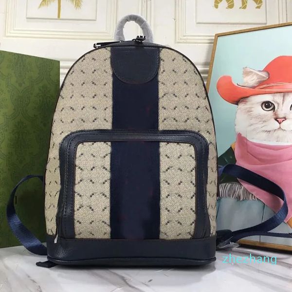 2023-Luxus Rucksack Frauen Rucksack Leinwand Umhängetasche Leder Mode Brief Rot Grün Band Gold Hardware Handtasche Geldbörse Schultertasche