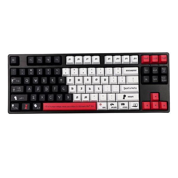 Zubehör Gmkkey Death Note Keycap Cherry Profile Dye Subb Personalisierte Schlüsselkaps für mechanische Tastatur GK61 64 68 96 108 Layout -ISO -Schlüssel