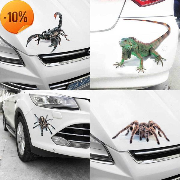 New Cool 3D Wall Sticker Animal Spider Gecko Scorpion Decalcomanie da muro in vinile Adesivi per auto Auto Moto Cover Graffi Car Decor