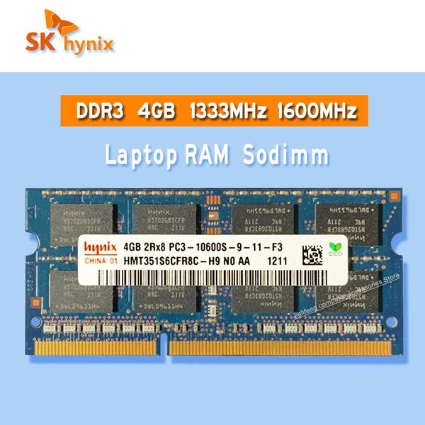 Rams SK Hynix DDR3 4GB 1333MHZ 1600 МГц RAM SODIMM MEMOMER PC3 8500S 10600S 12800S