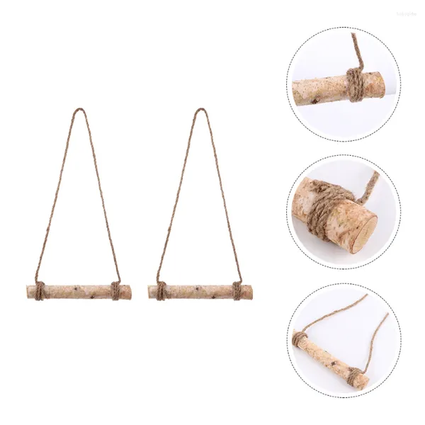 Ganchos 2 Define um pequeno suporte da haste da vara Grow Wedding Decoration Wooden Ornament Wall Holding Log Pinging Rustic