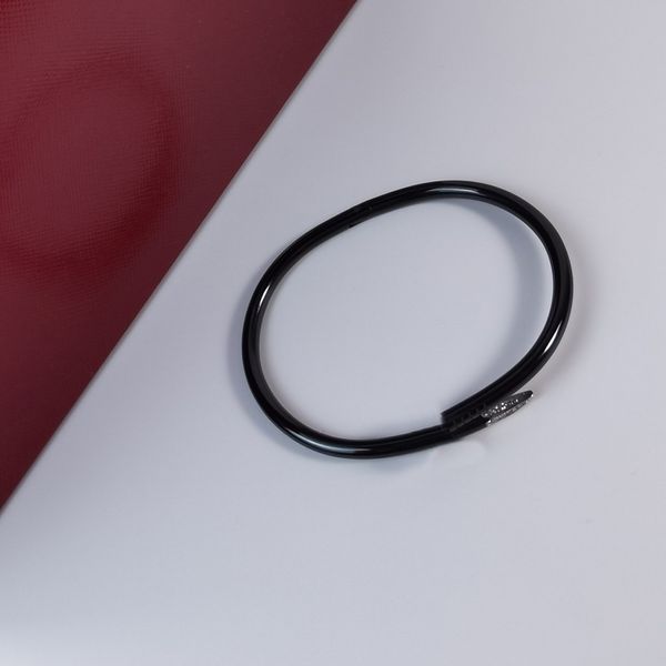 Amor parafuso pulseira designer de moda manguito luxo na moda bangle preto titânio aço diamante para mulheres homens prego pulseiras prata clássico designer jóias eivd