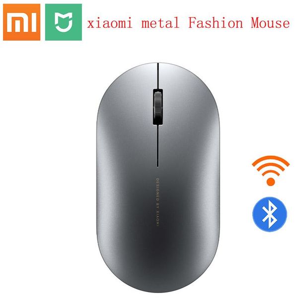 Mäuse Xiaomi Mijia Wireless Mouse Fashion Bluetooth -Mausspiel -Mouses 1000DPI 2,4GHz WiFi Link Optical Maus Mini Metal Fashion Maus