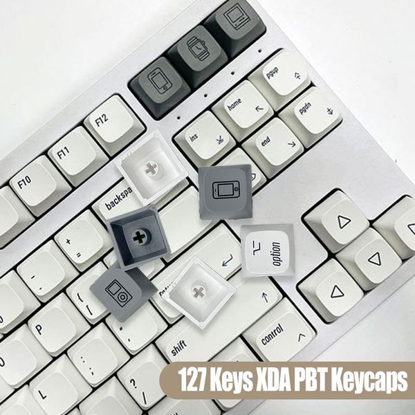 Комбинированные колпачки клавиш XDA Profile PBT Keycap 127 клавиш/набор для Apple MAC ISO Минималистичный белый колпачок для механической клавиатуры DIY Mod