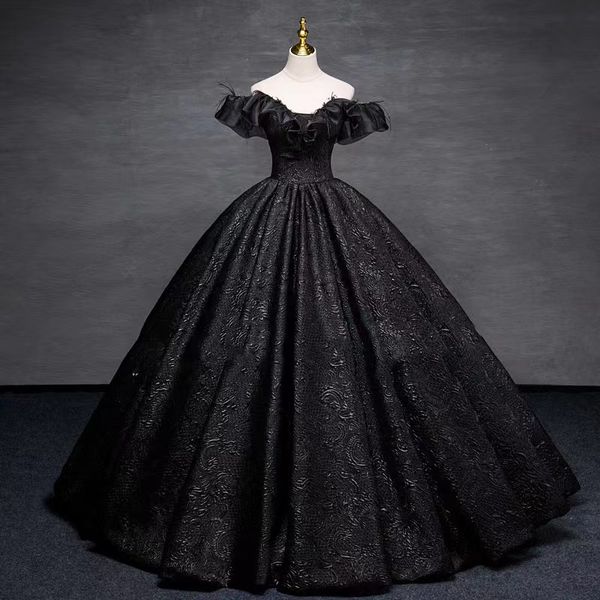 Wunderschönes langes schwarzes Quinceanera-Kleid, Spitzenapplikationen, Ballkleid, glitzerndes süßes 16-Jahres-Prinzessinkleid für 15 Jahre, Vestidos de 2023, süßes 15-Maskenkleid