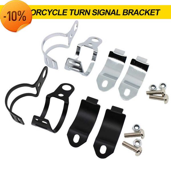 Novo 2pc Universal Motorcycle Turn Signal Holder Relocation Metal Fork