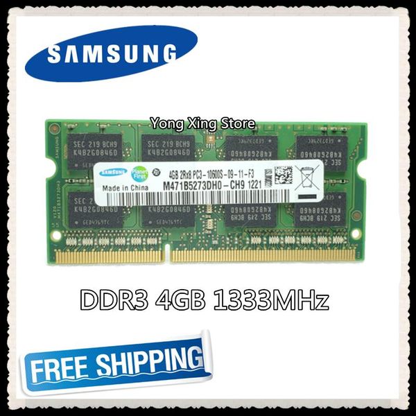 Rams Samsung Memory Memory DDR3 4GB 1333MHZ PC310600S Notebook Computer RAM 10600 4G оригинал