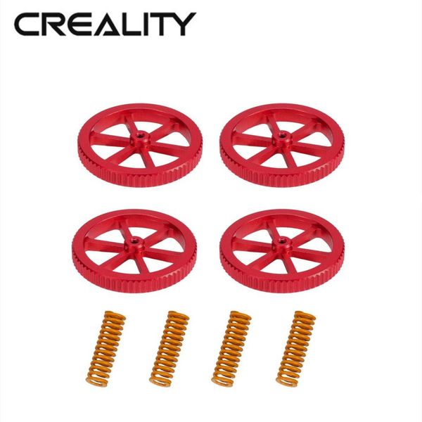 Excesso Crealidade 3D Impressora 3D Nivelagem manualmente Pacote de peças de peças vermelhas Nutas de nivelamento * 4 + molde mola * 4 para as impressoras 3D da Creality