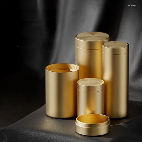 Depolama Şişeleri Titanyum alüminyum alaşımlı çay, taşınabilir mühürlü kavanoz metal mini kutu fıstığı şekerleme konteyner sanat dekor