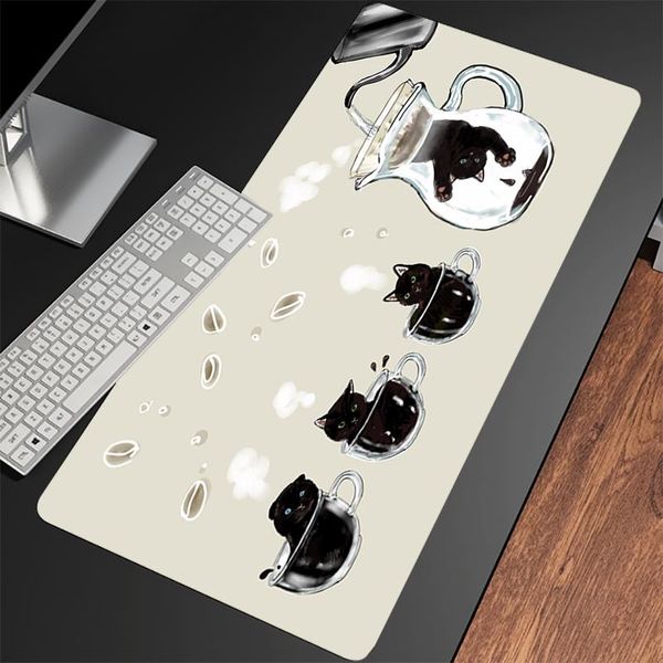 Ruht großes Anime -Maus -Pad schwarz niedliche Katzenpfoten -Gaming -Zubehör Kawaii Büro Computer Keyboard Mousepad XL PC Gamer Laptop Desk Matte