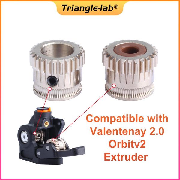 Visão Trianglelab Valentenay Gear Orbiter V2 Kit de engrenagem endurecida Níquel de aço endurecido Compatível com a impressora 3D da extrusora Orbiter V2.0