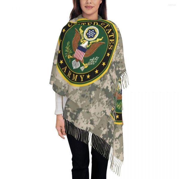 Lenços do exército dos Estados Unidos CAMO CAMOM MULHERM LUMURO SHAWL ENVIMENTE A TAXA TAPELA MILITAL TAXAGEM TASSEL