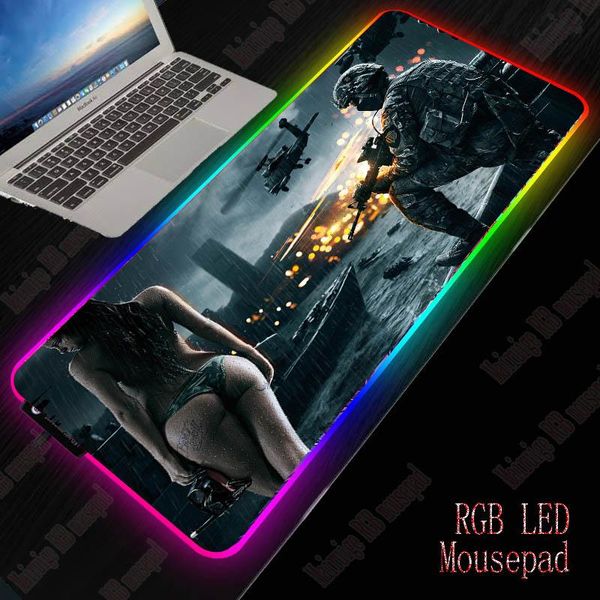 Ruhs xgz Battlefield Giel Gaming RGB Mouse Pad Gamer PC Computer Mousepad Backit Leuchtet