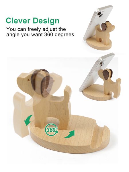 Kreativität Basis Holz Handy Halterungen Halter Cartoon Elefant Bambus Holz Praktische Mobile Desktop Halterung Tragbaren Ständer Für Schreibtisch Docking Station