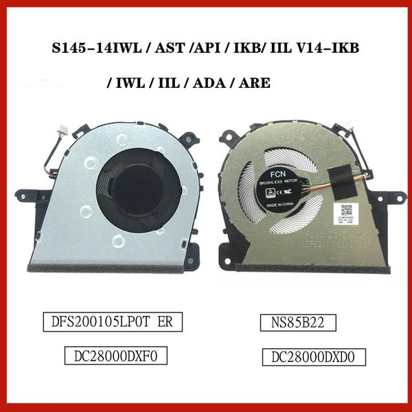 Pads Nuovi per IdeaPad S14514IWL/AST/API/IKB/IIL V14IKB/IWL/IIL/ADA/ARE FAN di raffreddamento CPU Laptop 5F10S13876 DC28000DXF0 Nuovo