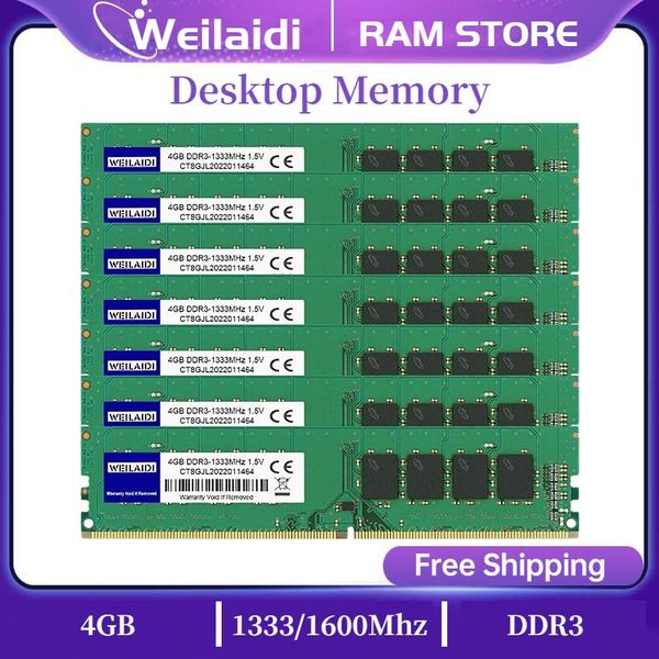 RAMS 10pcs DDR3 4GB 1333MHz 1600MHz PC310600 PC312800 MEMoria RAM PC3 UDIMM Desktop Memoria 240 pin 1,5 V Supporto non ECC AMD Intel