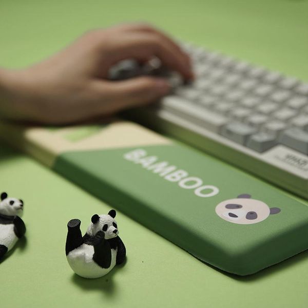 Pads Handgelenkauflage, Unterstützung für Tastatur, Mauspad, ergonomischer Memory-Schaum, Panda-Cartoon-Silikon, rutschfest, für Büro, Gaming, PC, Laptop