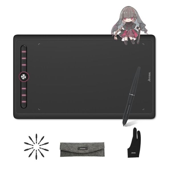 Tablets Artisul M0610 Pro Batteriefreie digitale Grafikpenstablette zum Zeichnen von OSU mit 8 Expressschlüssel und einer Dialion -Funktionstaste