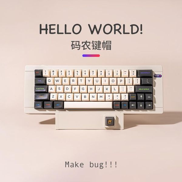 Accessori Oblivion Helloworld KeyCap Set ABS Plasticfor Tastiera meccanica Beige Grey Cyan GH60 XD64 XD84 XD96 87 104