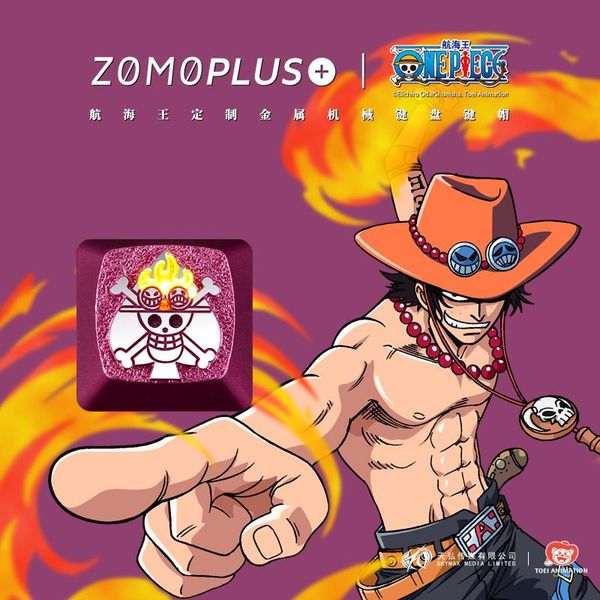 Acessórios ZOMO PLUS X ONE PIECE BATTLE OF MARINEFORD ALUMINIUM ARTISAN KEYCAP ACE BUGGY WHITEBEARD MARINE TECLADO MECÂNICO KEYCAP