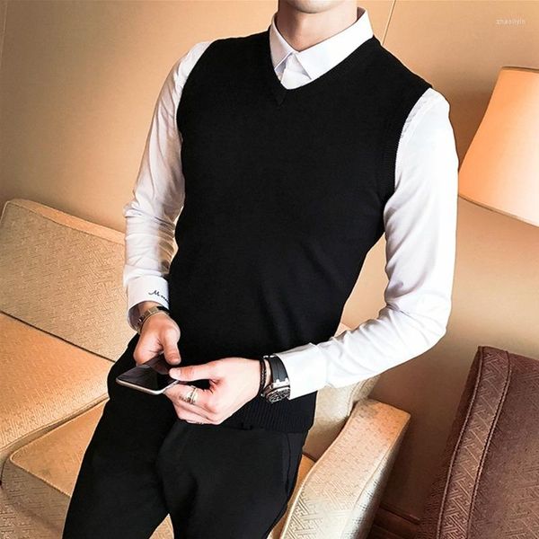 Coletes masculinos 2023 Primavera Autumn Inverno Solid Solid Casual Vest Men's Loose Top Top Student Style Style Sweater Gentle Plus Size