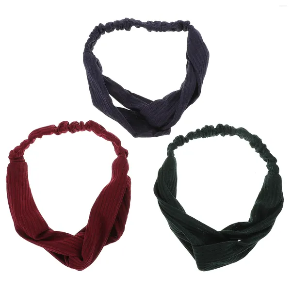 Bandanas 3pcs kafa bantları moda elastik kafa bandı egzersizi düğümlü yoga egzersiz