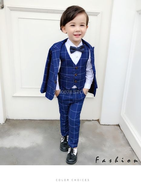 Костюма Flower Boys Prom Part Part Formal Lyxedo Boys Suit для свадебных блазеров жилетки детские школьные школьные танцевальные выступления 230526