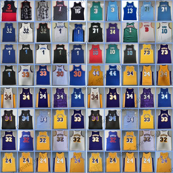 Maglie da basket cucite Jokic Murray Cousins Richmond Chamberlain James Worthy Rodman 24Bryants Muggsy Johnson Curry Lutto Paul Rice