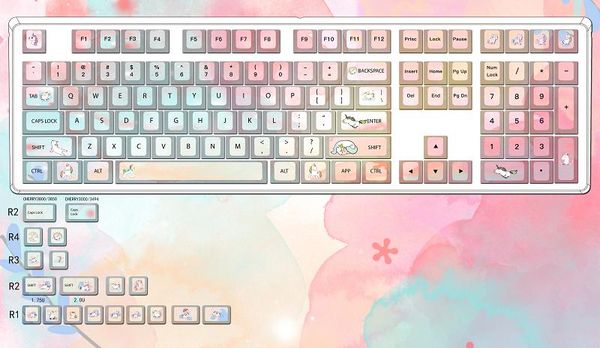 Аксессуары 1 Set Limited Rainbow Horse Fivessed Soublimation Cherry Profile Cap Cap для MX Switch Mechanical Keyboard Cacap