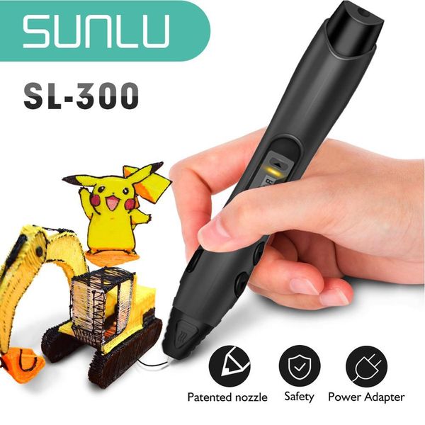 Scannen von Sunlu 3D -Drucker Pen SL300 Neues DIY -Geschenk kostenloses Schiff mit britischer EU US -Stecker 8 Digitale Geschwindigkeitskontrolle für Zeichnen und DIY