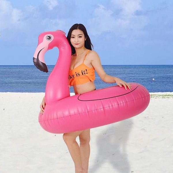 Sand Play Water Diversão Flamingo Summer Toys Inflável Piscinas flutuantes flutuam acessórios para bebês carros alegóricos de animais fofos Adequado para crianças para crianças adultos Party 2305526