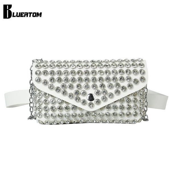 Borse da sera Catene Design Cuoio Diamanti Crossbody per le donne 2023 Lux Borse e portamonete Rivetto Shoudler Borsa a mano