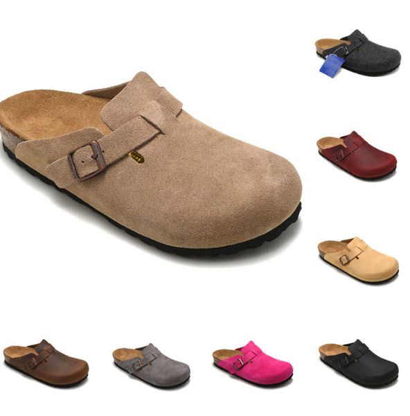 Sandali Boston Borsa in pelle Head Cork Suede Designer Slides Scarpe autunno inverno Classic Tan Brown Black Fashion Luxurys Uomo Donna Zoccoli Pantofole Motion design