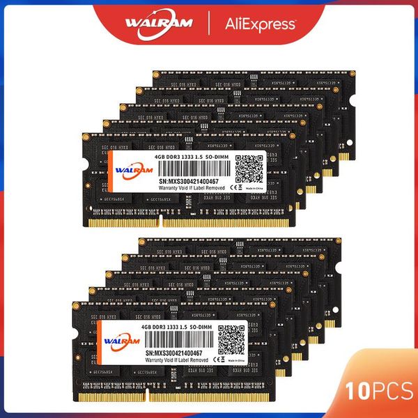 Rams Walram Ram Memory DDR4 DDR3 10PCS для ноутбука 4GB 8GB 1333 МГц 1600 МГц 1866 МГц DDR3 1,5V 204PIN DDR4 1,2 В 260pin для Intel и AMD