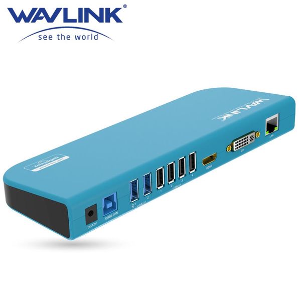 Stationen Wavlink USB 3.0 Universal Docking Station Dual Monitor Display HDMicompatible Video Gigabit Audio 6 USB -Anschlüsse für Laptop