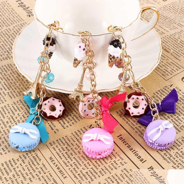 Schlüsselanhänger Lanyards 1 stück Strass Schöne Kuchen Arons Schlüsselanhänger Neuheit Mode Charme Frauen Männer DIY Zubehör Tasche Dekoration Jewelr Dhldc