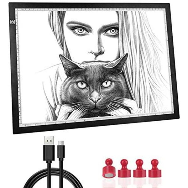 Tablet A3/A4 Light Box LED Light Box Ultrasottile portatile Light Pad Art Craft Light Tracing Copy Board con custodia per artisti